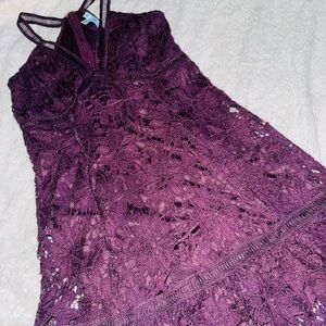 💜She + Sky Purple Plum Crochet M Dress💜